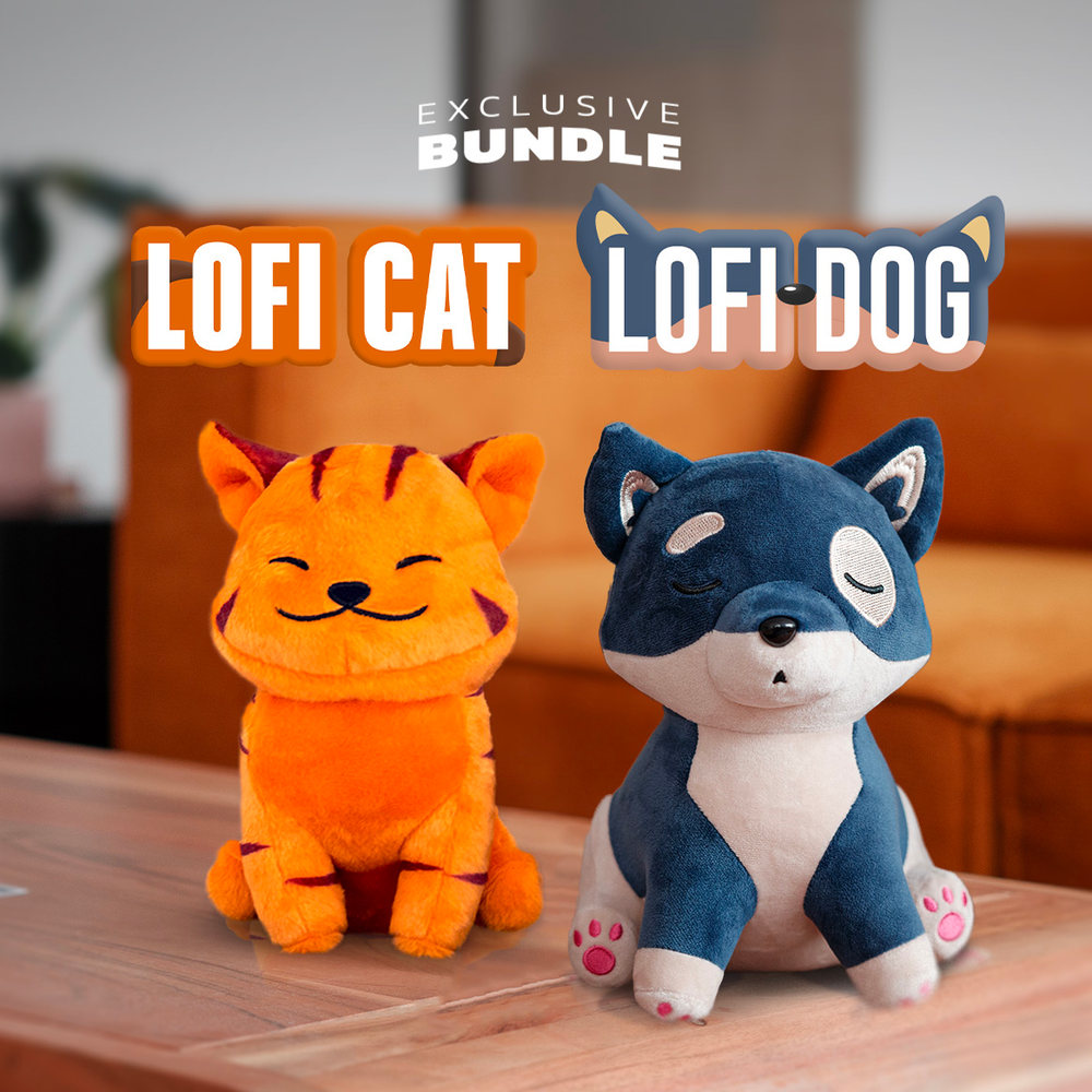 Lofi Dog and Lofi Cat plush - Bundle
