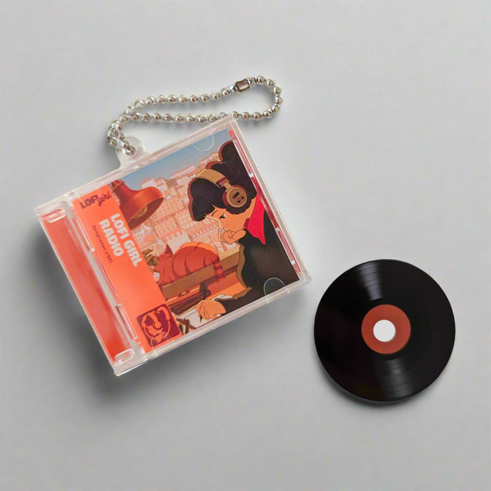 Lofi Girl Mini Record Keychain