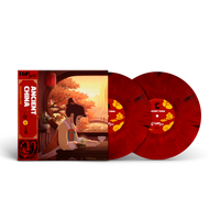Lofi Girl Ancient China record with red marble vinyl records displaying side A and side C