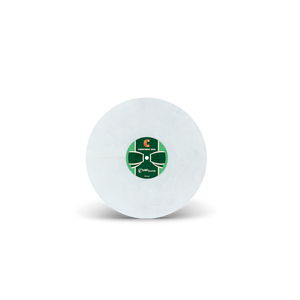 
                  
                    White sports ball with a green and black logo on a white background
                  
                