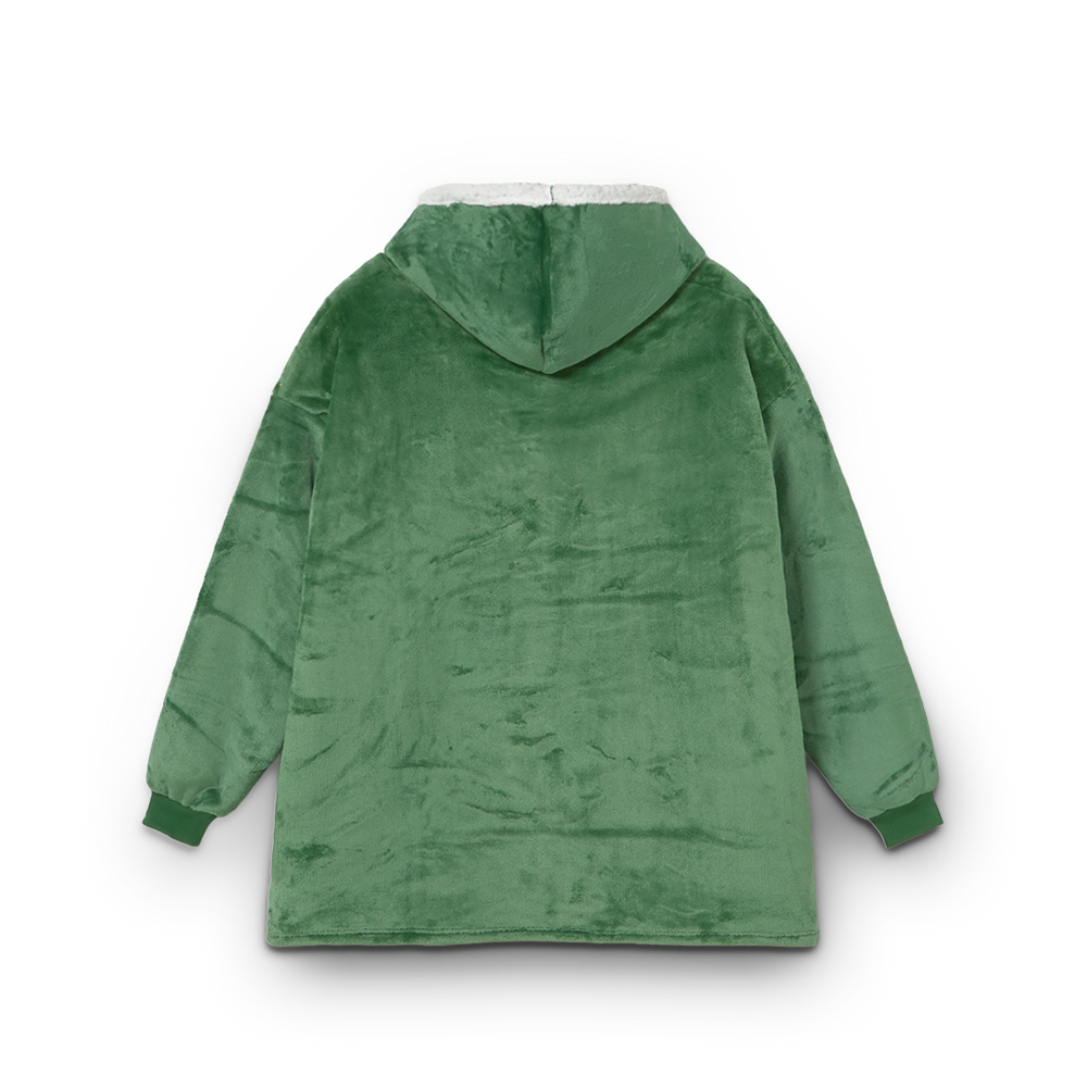 Green hooded jacket on a white background