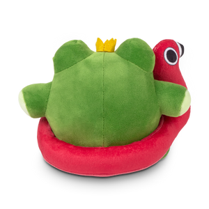 
                  
                    Plush toy with a green frog and red snake design on a white background
                  
                