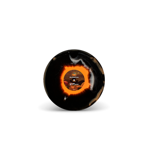 
                  
                    Black and orange spherical object with a logo on a white background
                  
                