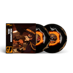 Vinyl records with Halloween-themed design and packaging on a white background