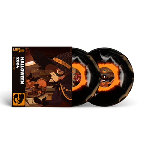 
                  
                    Vinyl records with Halloween-themed design and packaging on a white background
                  
                