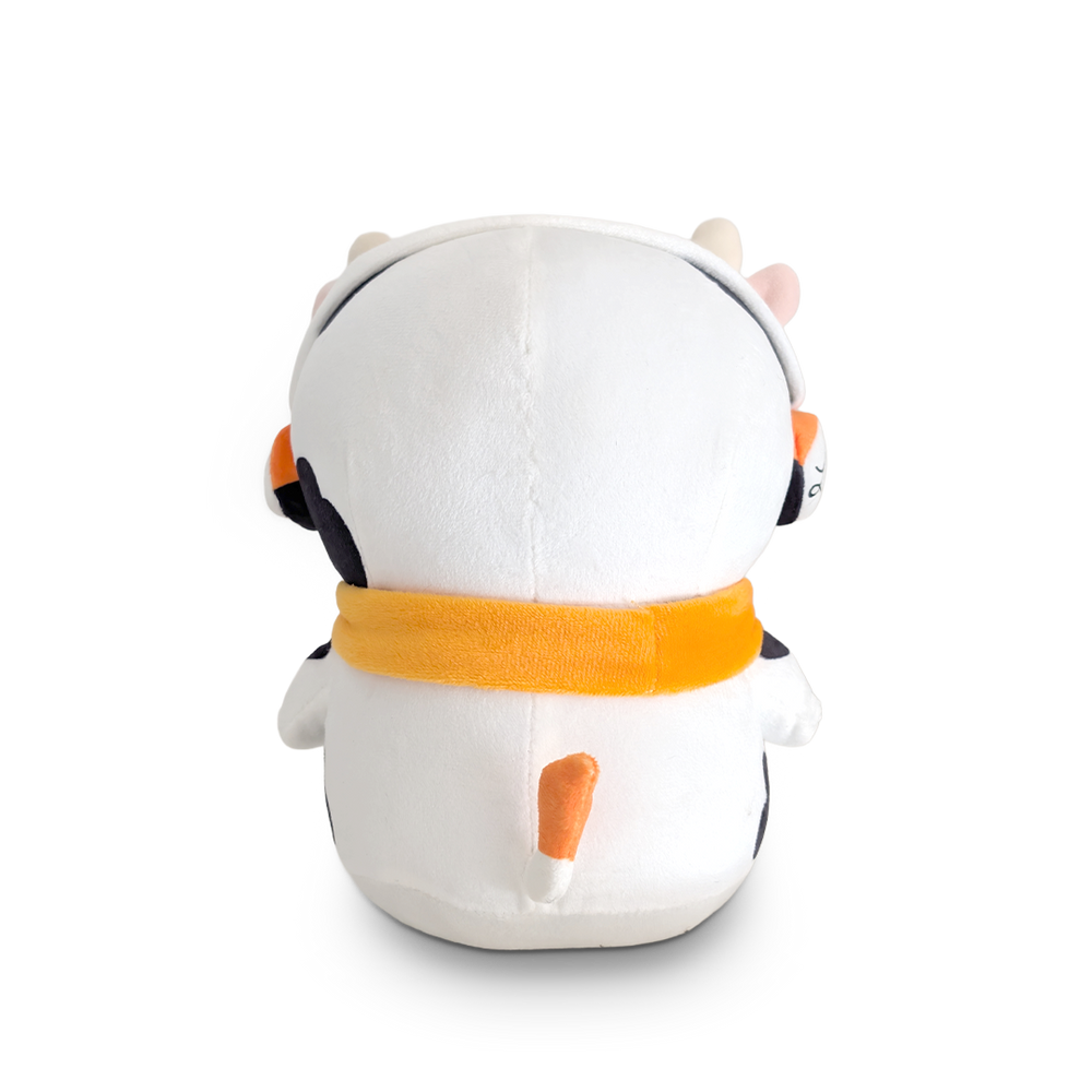 
                  
                    White plush toy with orange accents on a white background
                  
                
