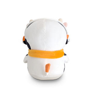 
                  
                    White plush toy with orange accents on a white background
                  
                