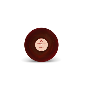 
                  
                    Red vinyl record with a white label on a white background
                  
                