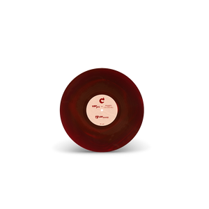 
                  
                    Red vinyl record with a label on a white background
                  
                