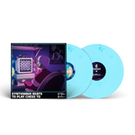 Vinyl record with a cover featuring a person playing chess and text 'Synthwave Beats to Play Chess To'.