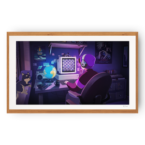 
                  
                    Illustration of a person sitting at a desk with a computer in a room with a dog on a chair.
                  
                