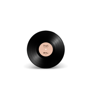 
                  
                    Black vinyl record with a pink label on a white background
                  
                