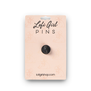 
                  
                    Lofi Girl Pins packaging with a black pin on a light pink card
                  
                