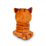 Plush tiger toy on a white background