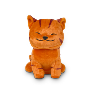 
                  
                    Plush toy of a tiger with closed eyes on a white background
                  
                