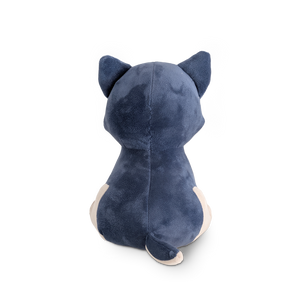 
                  
                    Blue plush toy with cat ears on a white background
                  
                
