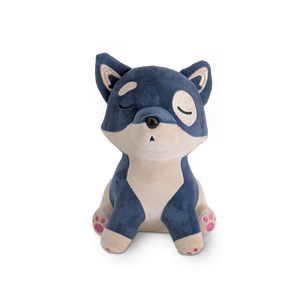 
                  
                    Plush toy fox with blue fur on a white background
                  
                