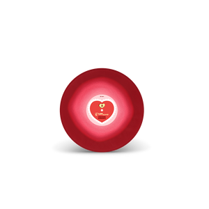 
                  
                    Red bowl with a heart design on a white background
                  
                